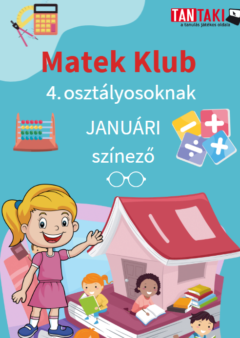 Matek Klub 4. osztály januári színező