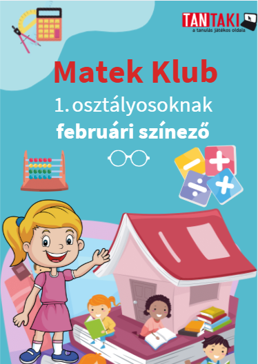 Matek Klub 1. osztály februári színező